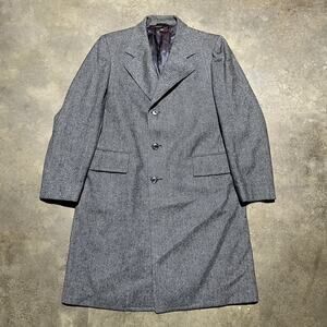 Vintage 60s Michaels/Stern Grey Wool Long Overcoat